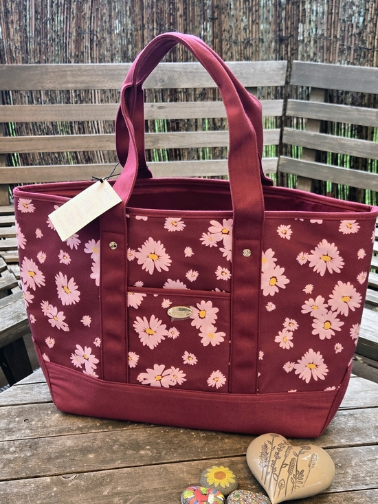 Coach Handbags - COACH Fragrance Floral Maroon Tote Bag with Pink Daisies - NWT